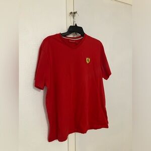 Ferrari Santander V neck emblem logo tee red vintage italian